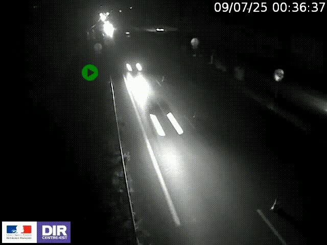 Webcam à Bron sur l'A43 à la jonction avec le boulevard périphérique de Lyon (D383). Vue orientée vers Lyon