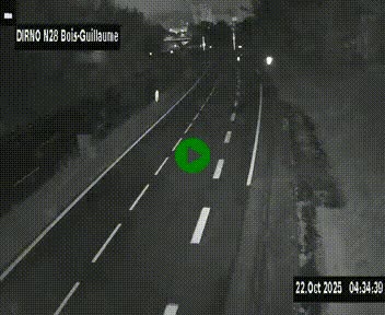 Webcam routière à hauteur de Bois-Guillaume en périphérie de Rouen. Vue orientée vers Rouen