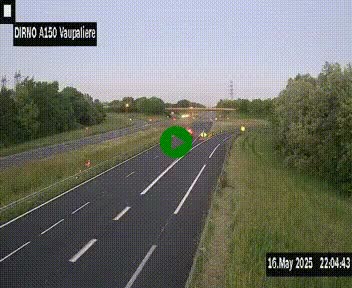 Webcam autoroute A150 à hauteur de La Vaupalière en périphérie de Rouen. Vue orientée vers Rouen