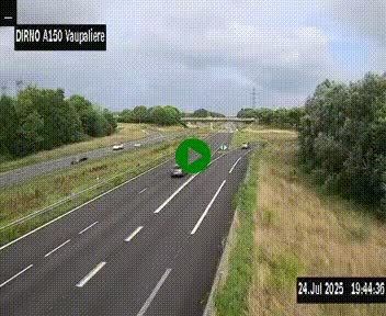 Webcam autoroute A150 à hauteur de La Vaupalière en périphérie de Rouen. Vue orientée vers Rouen