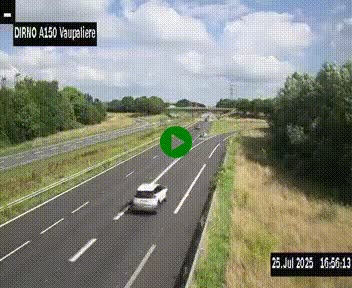 Webcam autoroute A150 à hauteur de La Vaupalière en périphérie de Rouen. Vue orientée vers Rouen