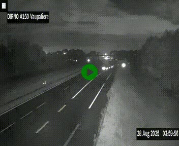Webcam autoroute A150 à hauteur de La Vaupalière en périphérie de Rouen. Vue orientée vers Rouen
