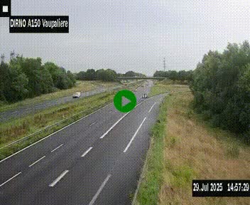 Webcam autoroute A150 à hauteur de La Vaupalière en périphérie de Rouen. Vue orientée vers Rouen