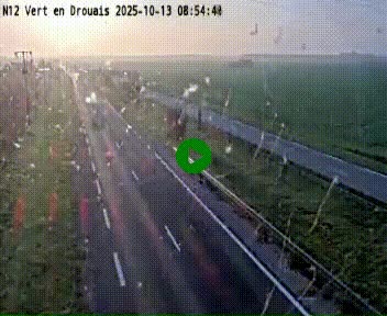 Webcam à hauteur de Vert-en-Drouais sur la N12, en périphérie de Dreux. Vue orientée vers Alençon