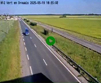 Webcam à hauteur de Vert-en-Drouais sur la N12, en périphérie de Dreux. Vue orientée vers Alençon