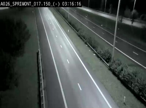 Webcam E25 (A26) à hauteur de Sprimont en direction de Liège et en provenance de Bastogne