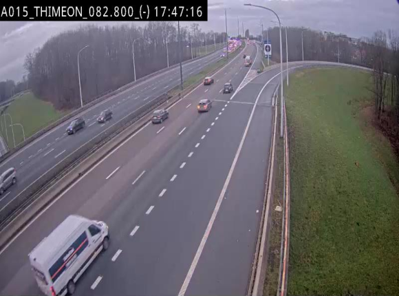 Caméra trafic Belgique - Thiméon - E42, jonction avec A54 (E420) direction La Louvière/Charleroi - BK 82.82