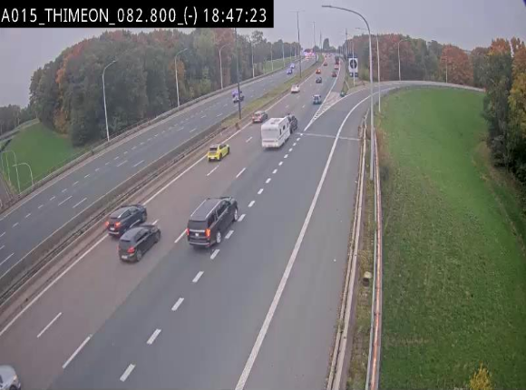 Caméra trafic Belgique - Thiméon - E42, jonction avec A54 (E420) direction La Louvière/Charleroi - BK 82.82