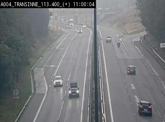 Webcam dans les Ardennes sur l'E411 à hauteur de Transinne. Vue orientée vers le sud de la Belgique