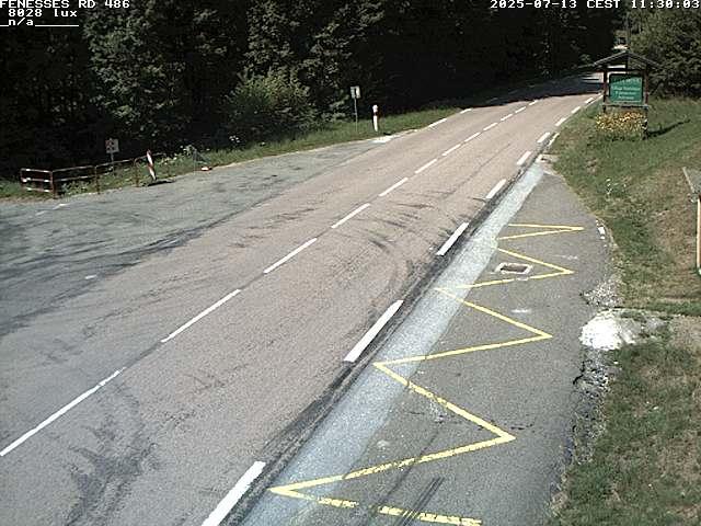 Webcam en haut du col des Fenesses, aussi appelé col du Ménil sur la D486 à 593 mètres d'altitude dans les Vosges