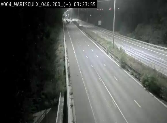 Webcam sur l'E411 à proximité de la jonction avec l'E42 à Warisoulx. Vue orientée vers le nord
