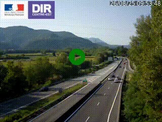 Caméra trafic à Meylan sur la Rocade-Sud de Grenoble en direction d'Aix-en-Provence