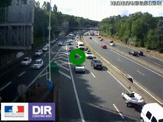 Caméra autoroute sur A6 - Valvert, près de Lyon, en direction de Paris, à hauteur de la sortie 36 Porte du Valvert