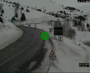 Webcam au carrefour de la croisade, à la jonction entre la N22 et la N320, avant le poste de douane franco-andorrane. Webcam à 1790 mètres d'altitude