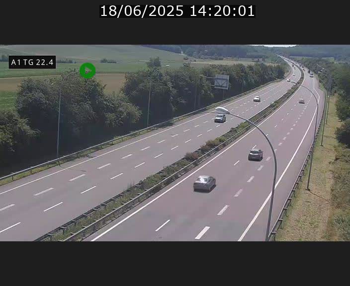 Traffic live webcam Luxembourg Flaxweiler - A1 direction Luxembourg - BK 22.4