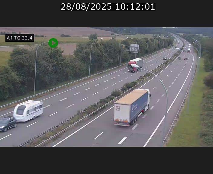 Traffic live webcam Luxembourg Flaxweiler - A1 direction Luxembourg - BK 22.4