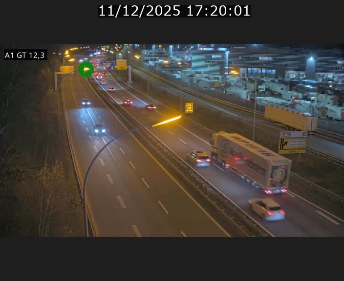 Traffic live webcam Luxembourg Senningerberg - A1 direction Allemagne - BK 12.3