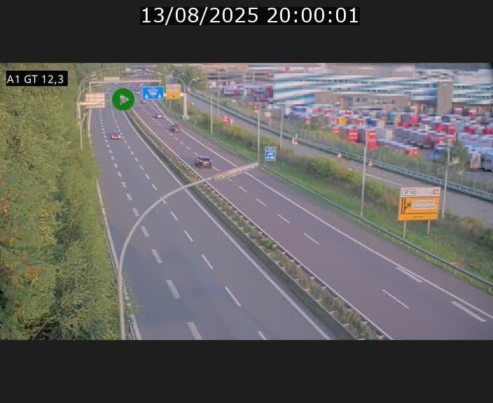 Traffic live webcam Luxembourg Senningerberg - A1 direction Allemagne - BK 12.3