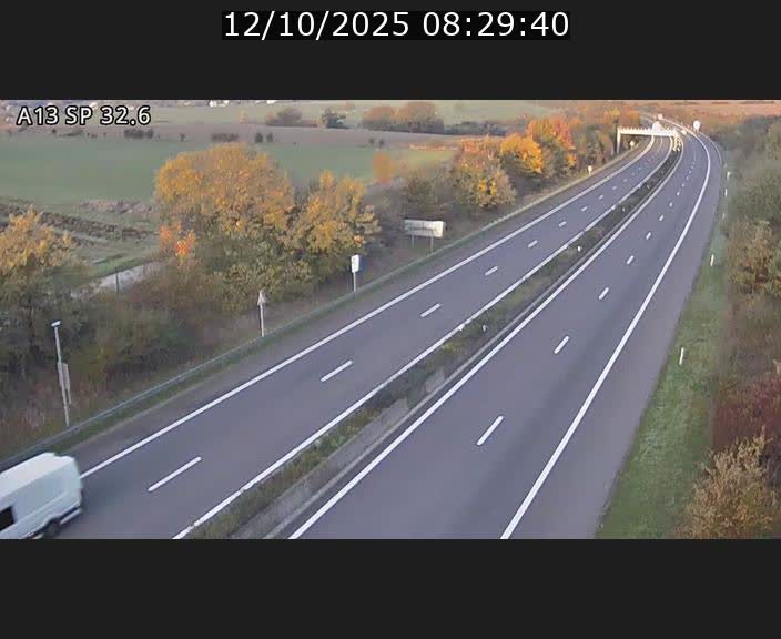 Webcam info trafic A13 à hauteur de Mondorf-les-bains. Vue orientée vers Altwies