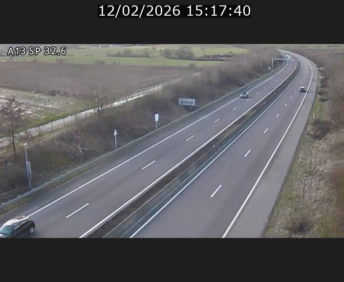 Webcam info trafic A13 à hauteur de Mondorf-les-bains. Vue orientée vers Altwies
