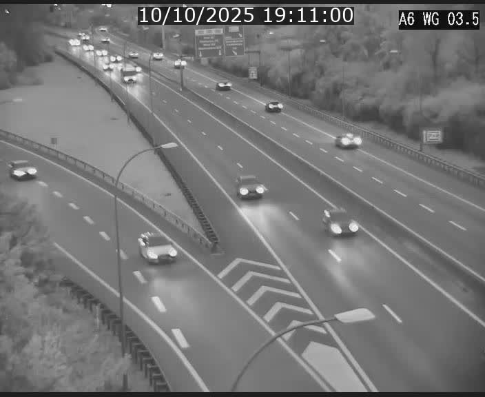 Traffic live webcam Luxembourg - Croix de Cessange - A6 - BK 3.5 - direction France/Allemagne