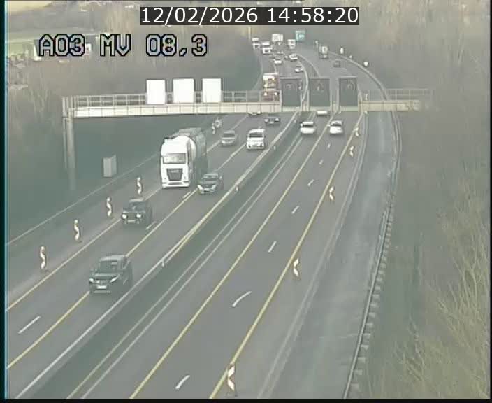 Webcam Autoroute après la Croix de Bettembourg en direction de Luxembourg sur l'A3