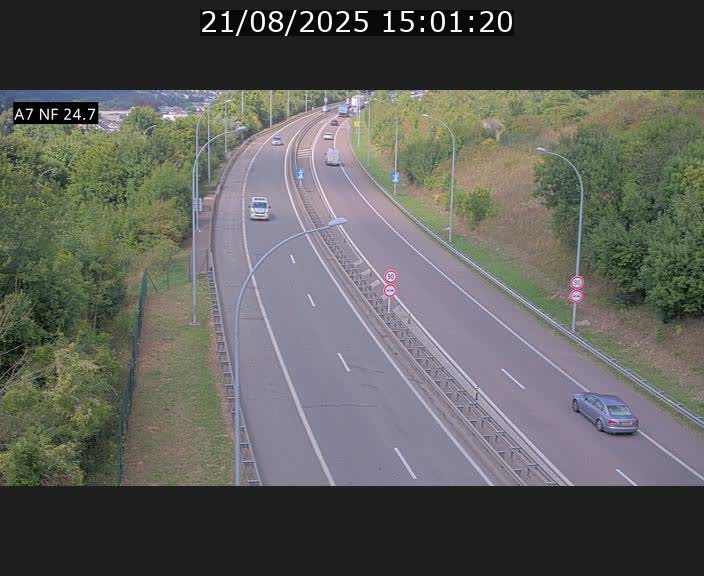 Caméra trafic Luxembourg - A7, Schieren direction Mersch