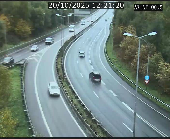 Caméra autoroute Luxembourg A7 - Echangeur A1/A7 Grünewald direction Tunnel Stafelter