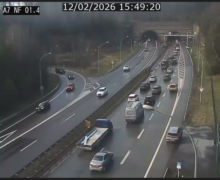 Caméra autoroute Luxembourg A7 - Echangeur Waldhaff - direction Tunnel Stafelter