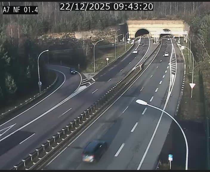 Caméra autoroute Luxembourg A7 - Echangeur Waldhaff - direction Tunnel Stafelter