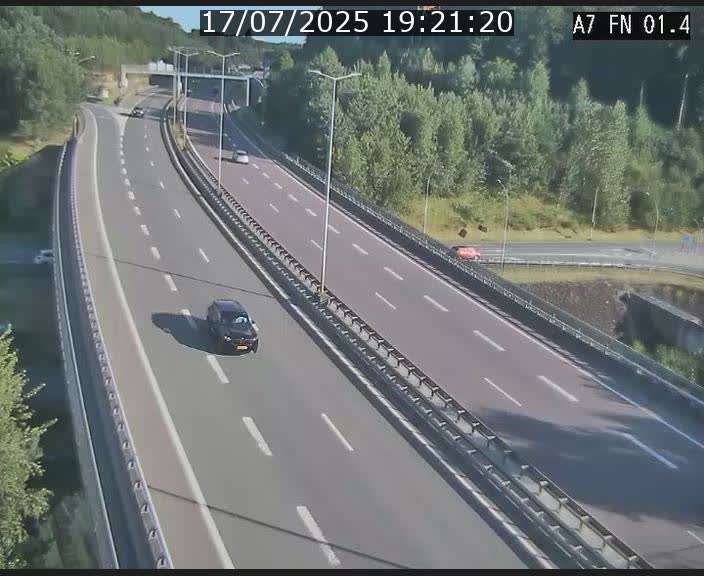 Caméra autoroute Luxembourg A7 - Tunnel Stafelter - direction Echangeur Grünewald