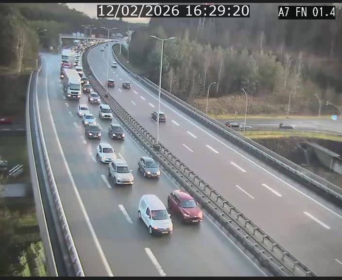 Caméra autoroute Luxembourg A7 - Tunnel Stafelter - direction Echangeur Grünewald
