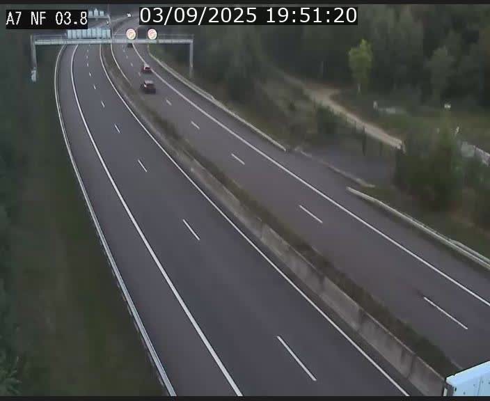 Webcam autoroute A7 au Luxembourg à la sortie du Tunnel Stafelter vers le Nord
