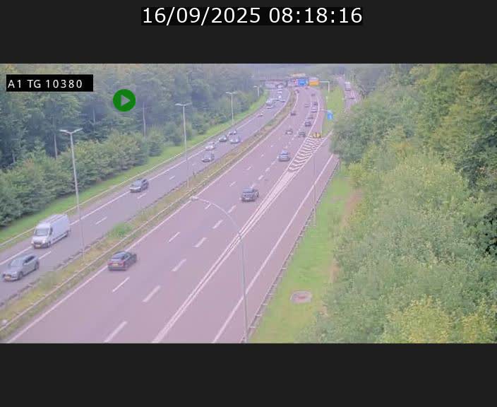 Traffic live webcam Luxembourg Senningerberg - A1 direction Luxembourg Kirchberg - BK 10.3