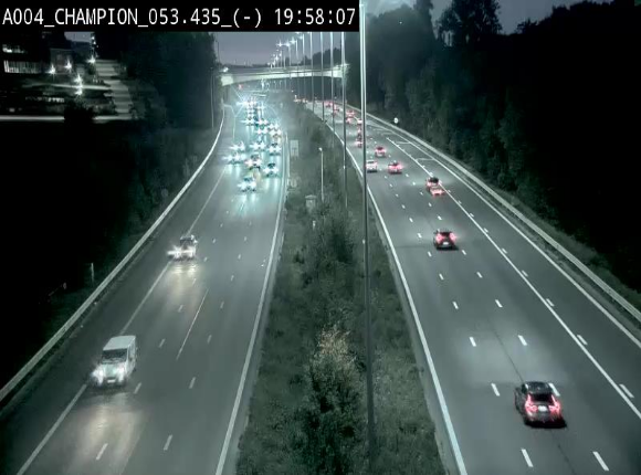 Webcam E411 à Champion, à proximité de Namur. Vue orientée vers Bruxelles