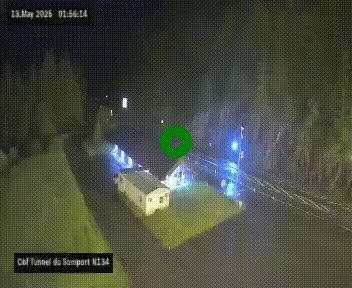 Webcam à l'entrée du tunnel du Somport, côté français, sur la N134, dans les Pyrénées, en direction de l'Espagne, à 1116 mètres d'altitude