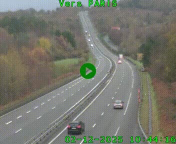 Caméra routière sur l'autoroute A20 à Bessines-sur-Gartempe. Vue orientée vers Paris