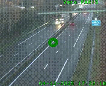 Caméra routière sur l'autoroute A20 au nord de Limoges, à la jonction avec la N520. Vue orientée vers Paris