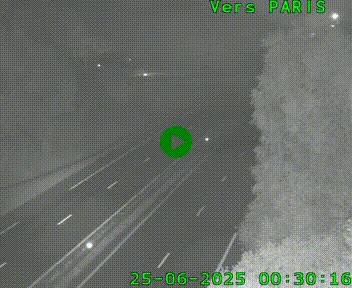 Caméra routière sur l'autoroute A20 au nord de Limoges, à la jonction avec la N520. Vue orientée vers Paris