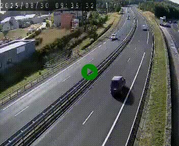Caméra autoroute A75 à hauteur du col du rocher blanc en direction de Montpellier