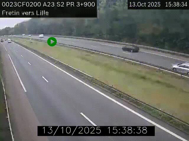 Webcam autoroute A23 à hauteur de Fretin. Vue orientée vers Lille