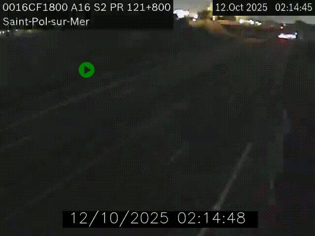 Webcam autoroute A16 à proximité de Dunkerque, à hauteur de la sortie Saint-Pol-sur-Mer. Vue orientée vers Calais