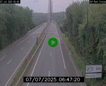 Webcam sur la N165 après le Pont de l'Iroise, à l'entrée de Brest