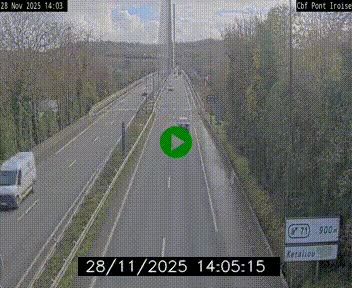 Webcam sur la N165 après le Pont de l'Iroise, à l'entrée de Brest