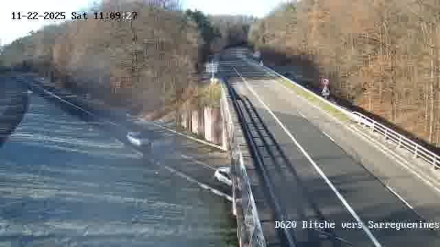 Webcam sur la D620, sur le contournement de Bitche. Vue orientée vers Sarreguemines