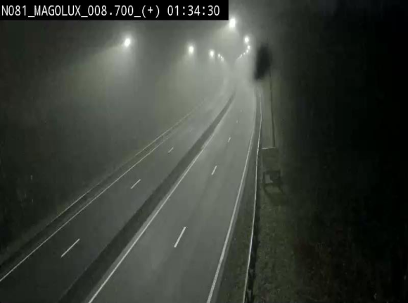 Webcam sur la N81 (E411) à hauteur de la jonction avec la N883. Vue orientée vers Longwy