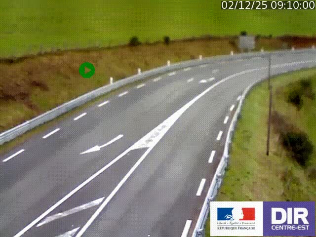 Webcam sur le col Pin Bouchain, vue orientée vers Roanne, en provenance de Lyon sur la nationale 7 (N7)