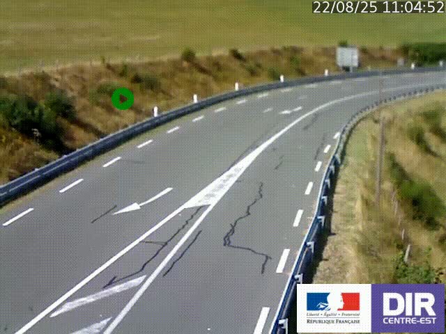 Webcam sur le col Pin Bouchain, vue orientée vers Roanne, en provenance de Lyon sur la nationale 7 (N7)
