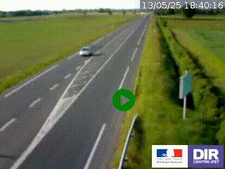 Webcam routière sur la RN7 à hauteur de Toulon-sur-Allier, entre Moulins et Vichy