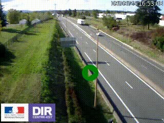 Webcam à Mably, à proximité de Roanne en direction de Moulins sur la N7